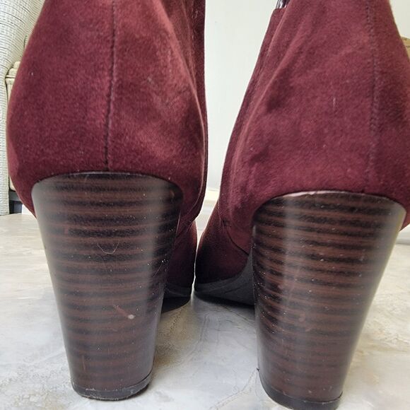 Old Navy Women's Size 8 Oxblood/Burgundy Block Heeled Ankle Boot - Picture 15 of 16
